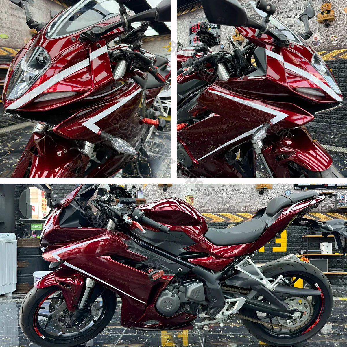 Motorcycle Wrap Car Vinyl Film High Glossy Liquid Metallic Dragon Blood Red PET Waterproof Car Wrapping Foil with Air Release