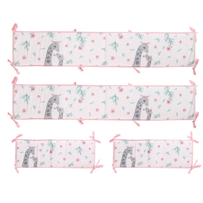 Crib Rail Cover Set and Baby Crib Liner  Baby Bumperless Crib Cot Protector Infant Bebe Bedding Set