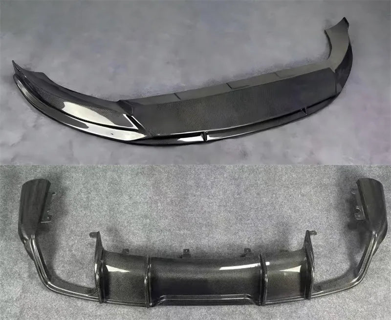 For Porsche Cayenne SUV 2018-2023 Real Carbon Fiber Bumper Front Lip Rear Diffuser Side Skirts Spoiler Splitter Body Kit