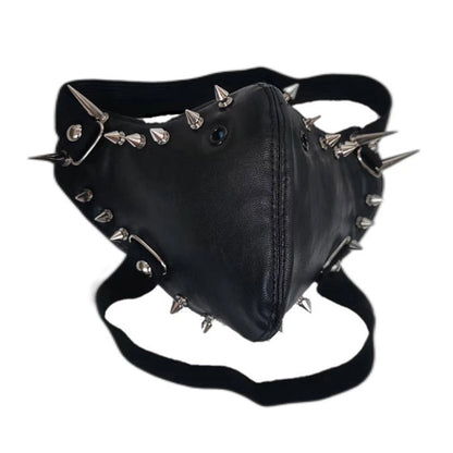 PU leather Steampunk Mask Party ProtectiveMask Cosplay Gear Nail Retro Gothc LeatherMask Innovative Scary Face cover for party