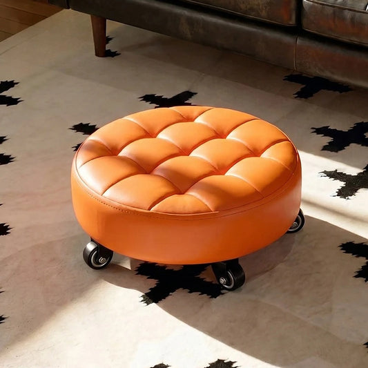 Household Wheeled Low Stools Floor-cleaning Chairs Wheeled Seam Sealing Stools Rotating Nail and Pedicure Round Stools
