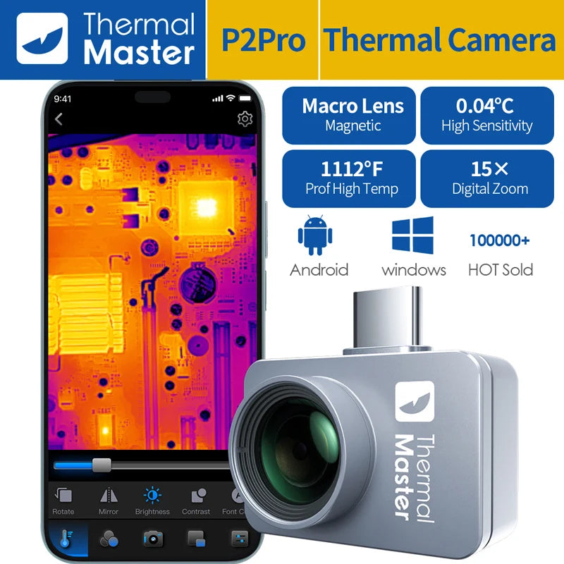 1112℉  P2 Car Diagnostics Thermal Camera Machine Repair Inspection HVAC Home Inspection Water Leakage Check