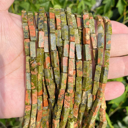 4x13mm Natural Stone Tube Rectangle Sea Sediment Lapis Lazuli Opal Amethysts Quartz Beads for Jewelry Making DIY Bracelet