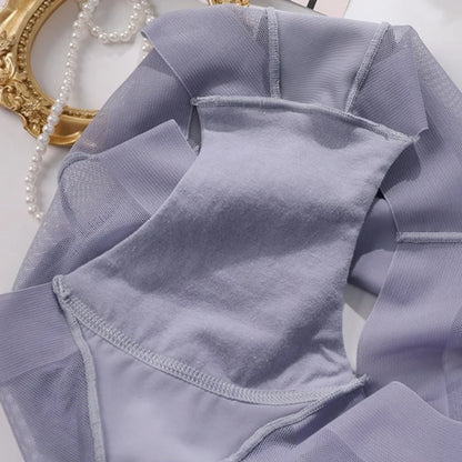 2Pcs/Set Women High Rise Briefs Panties Tummy Control Underwear Hip Shaping Sheer Mesh Panel Shapewear Sexy Lingerie S-3XL