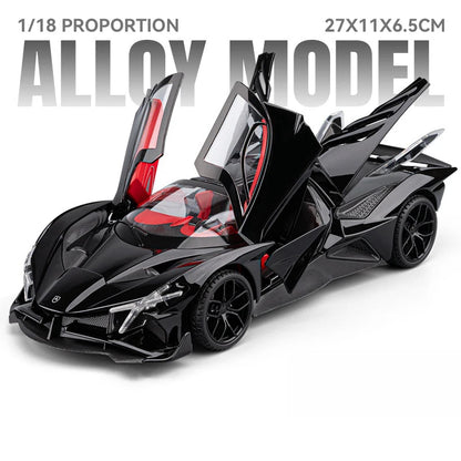 1:18 Apollo Project EVO Alloy Sports Car Model Diecast Metal Concept Racing Car Vehicle Model Sound and Light Childrens Toy Gift