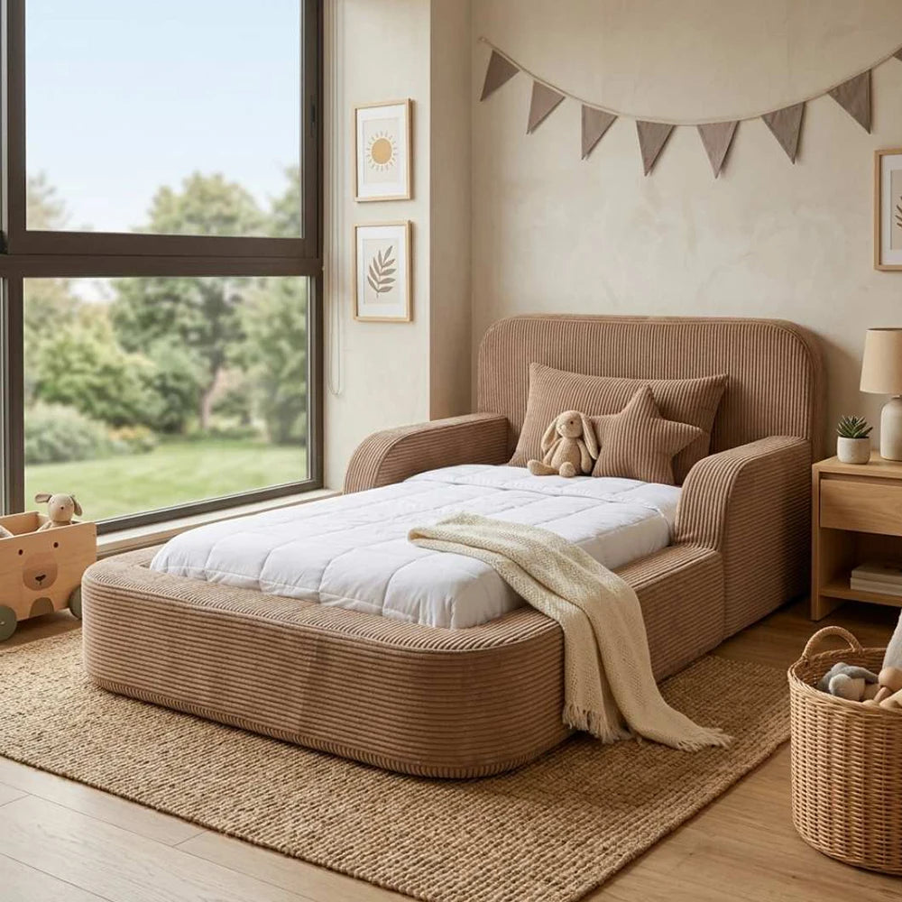 Hot Sale Montessori Foam Floor Bed for Children Bedroom Furniture Safe Kids Soft Frame Beds With Sponge Mattress Pre-Assembled