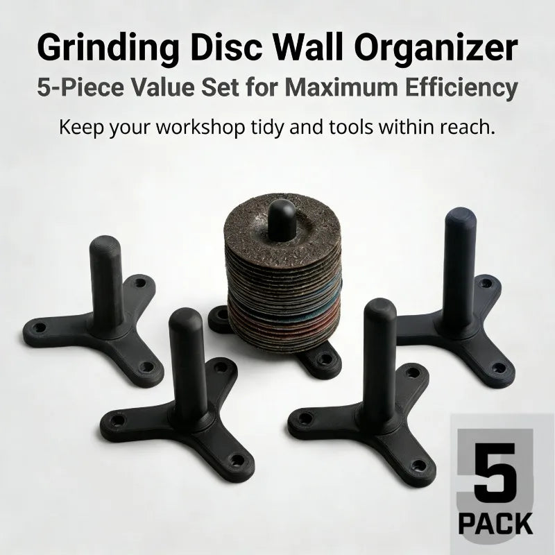 5-Piece Wall Mounted Bracket Suitable for 125mm Angle Grinder | Compact Tool Storage Grinder Bracket for Garage Workshop