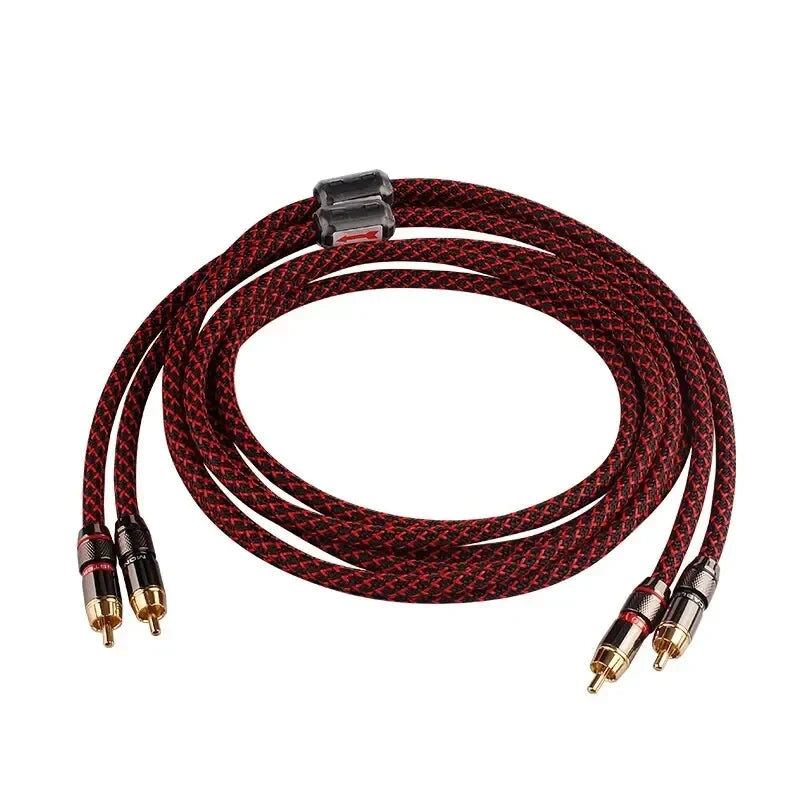 YYTCG 1 pair RCA audio cable 2 RCA to 2 RCA Interconnect Cables HIFI Stereo 4N OFC Male to Male For Amplifier DAC TV car audio