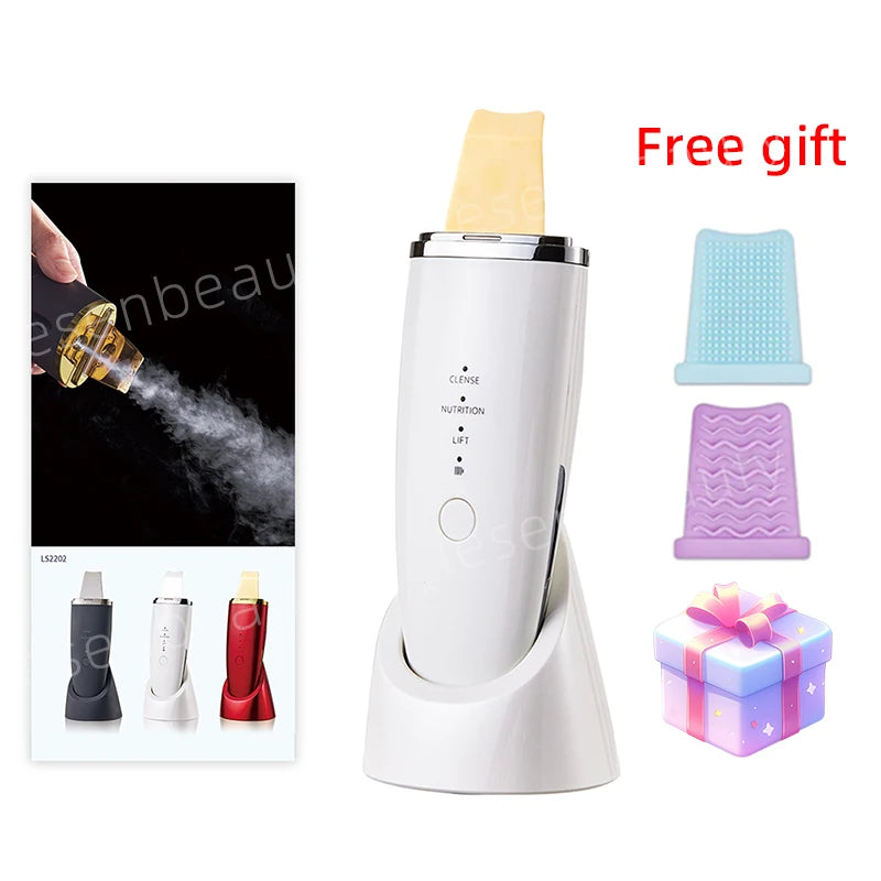 EMS Machine Ultrasonic Skin Scrubber Vibration Face Spatula Blackhead Remover Shovel Clean Cavitation Peeling Facial Lifting