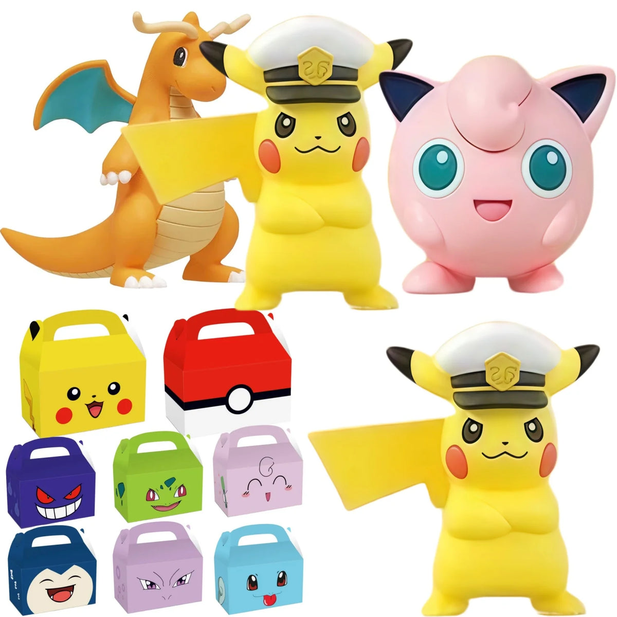 Pokemon Candy Box Birthday Party Decor Pikachu Paper Gift Bags Pokeball Handle Gift Packaging Box Baby Shower Kids Party Favors