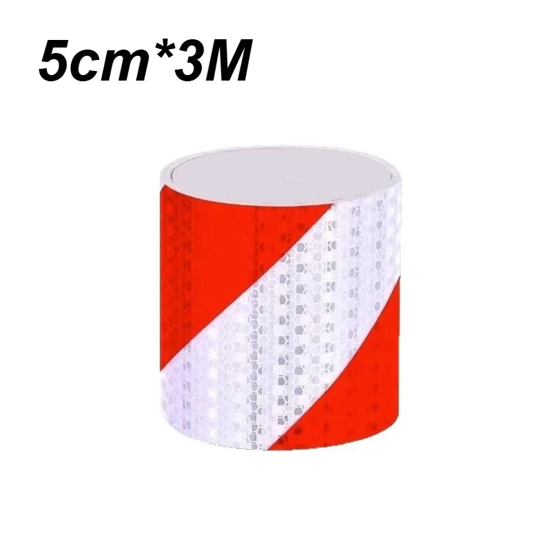 1 Roll Shining Reflective Safety Warning Tape Self Adhesive Twill Pattern Car Warning Markings for Enhanced Visibility
