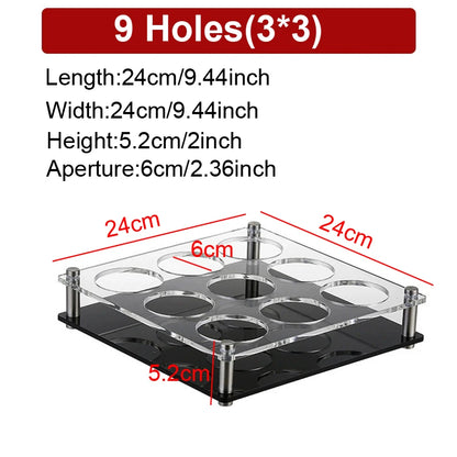 Acrylic Shot Glass Display Stand 6/12/24 Holes Wine Glass Cup Holder Party and Bar Tray Cups Shot Glass Storage Rack