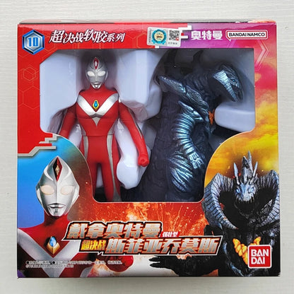 Bandai Original Ultraman TrigaTiga Galaxy Dynasel Vin Super Showdown Monster Golbadada Set Box Soft Plastic Doll Children's Gift