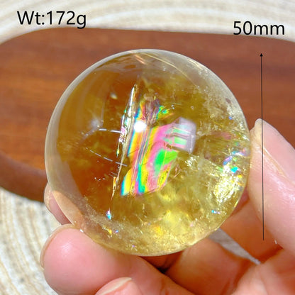 Healing Natural Crystal Brazil Smokey Citrine Quartz Sphere Rainbow Polished Ball High Quality Precious Home Decoration Gift