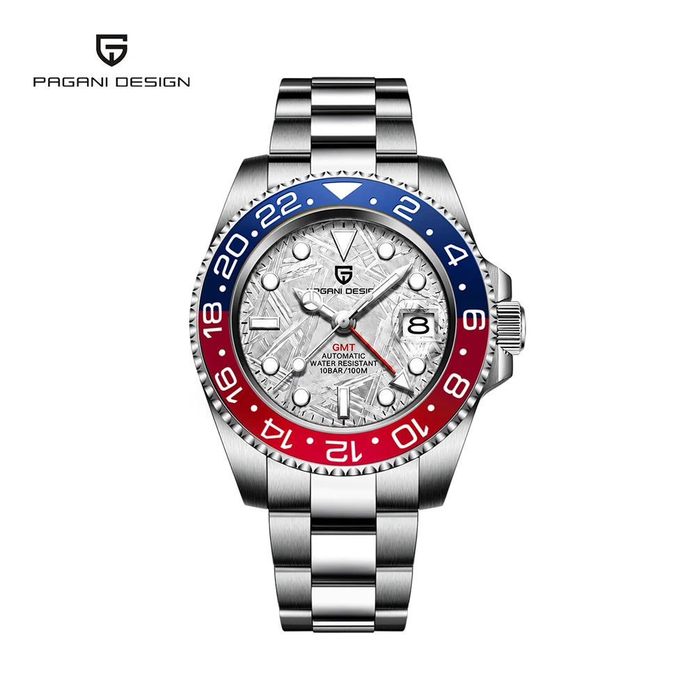 PAGANI DESIGN New Men Watch GMT Mechanical Wristwatch 40mm Automatic Watch Stainless Steel Waterproof Business Watches for Man