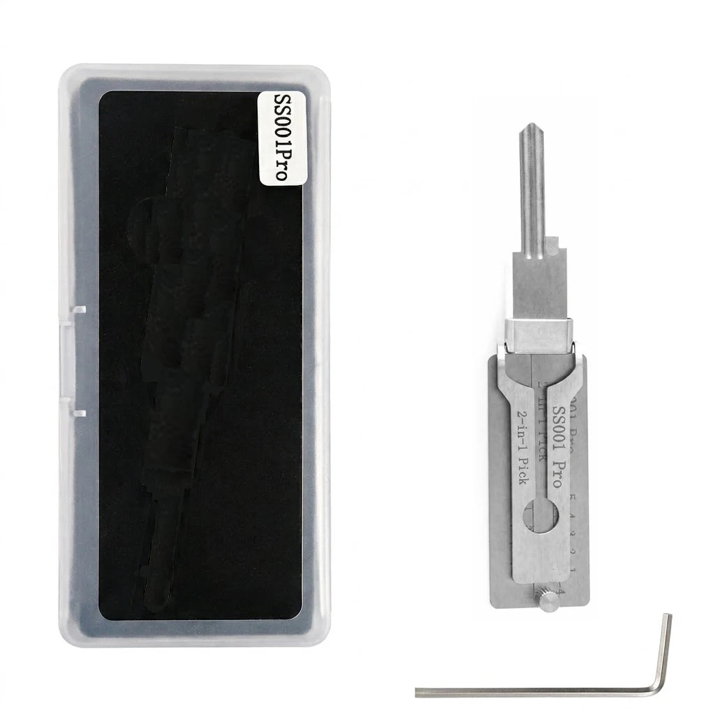 Professional Locksmith Tool,SS001Pro SS002Pro 2 in 1 Pick&Decoder,Lock Cylinder Decoding Unlocking Hand Tool with Storage Box