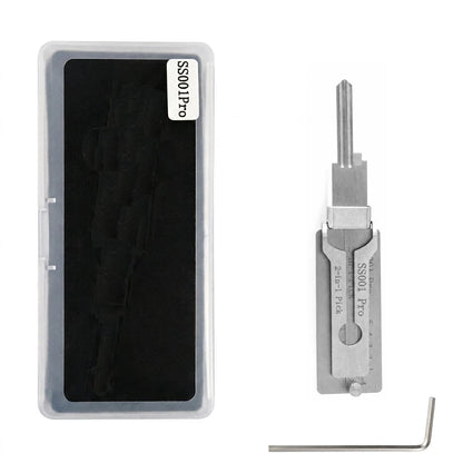 Professional Locksmith Tool,SS001Pro SS002Pro 2 in 1 Pick&Decoder,Lock Cylinder Decoding Unlocking Hand Tool with Storage Box