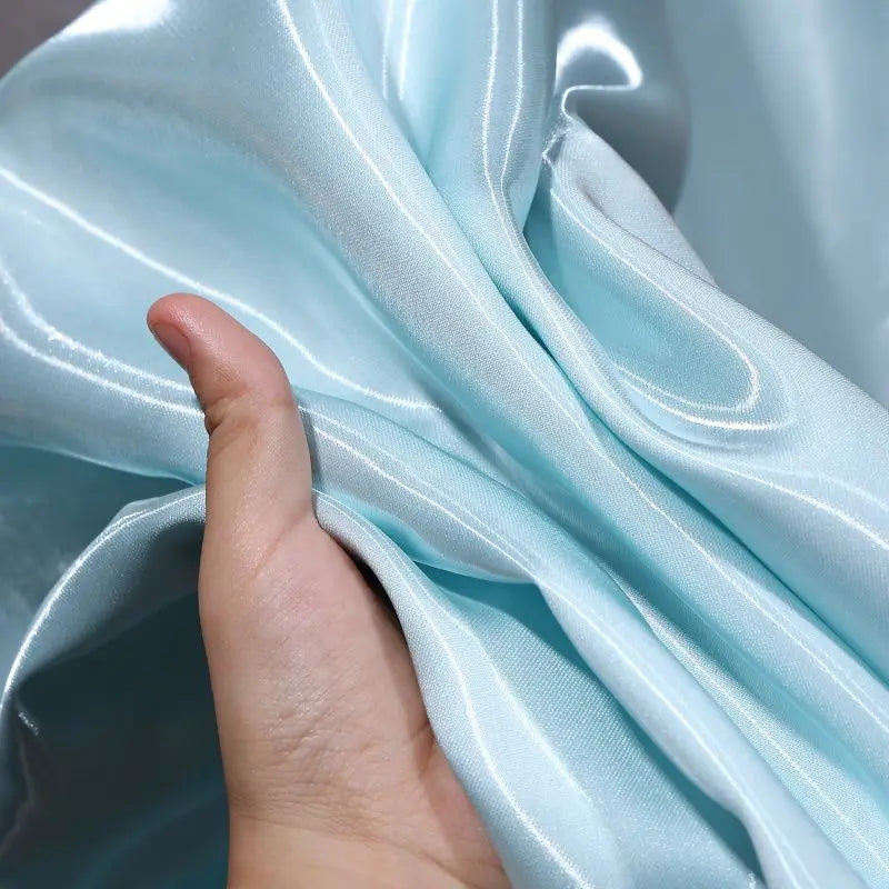 Liquid Water Light Reflective Fabric Per Meter for Clothes Wedding Dresses DIY Sewing Fashion Plain Silky Smooth Cloth Pink Blue