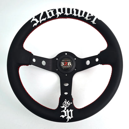 JDM 326 Racing Steering Wheel Leather Embroidery Aluminum Alloy Car Modified Universal Steering Wheel with 6 Hole