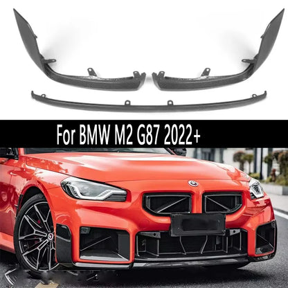 For BMW M2 G87 2022+ Carbon Fiber Car Front Bumper Diverter Spoiler Diffuser Front lip chin Shunt Auto Parts upgraded body kit