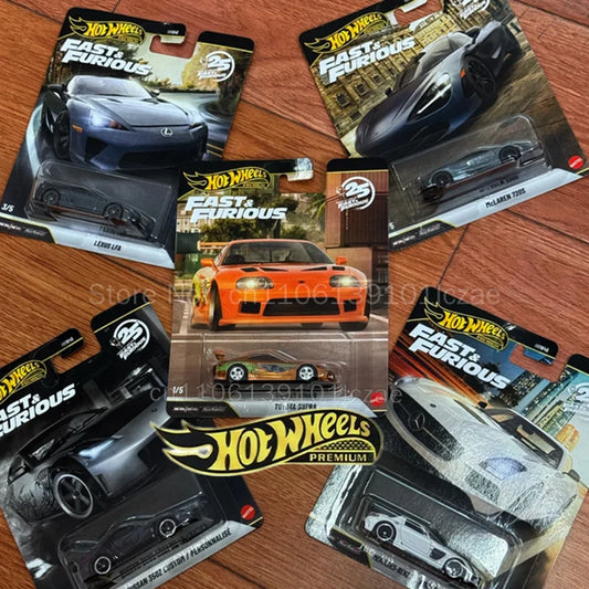 Hot Wheels Premium Fast & Furious Series Toyota Supra Mercedes-Bens SLS AMG Lexus LFA Nissan 350Z McLAREN 720S 1:64 Diecast Car