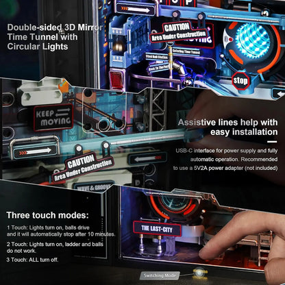 Robotime The Last City Futuristic Marble Run Parallel World Building Toy Set 130pcs Brain Teaser DIY Hobbies for Men Boys