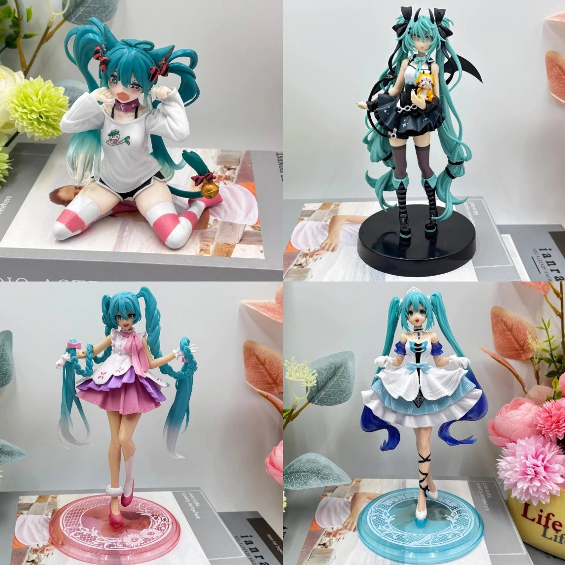 Anime Figure Wedding Dress Action Figures Kawaii Swimsuit Vocaloid PVC Collectible Model Toys Girl Gift