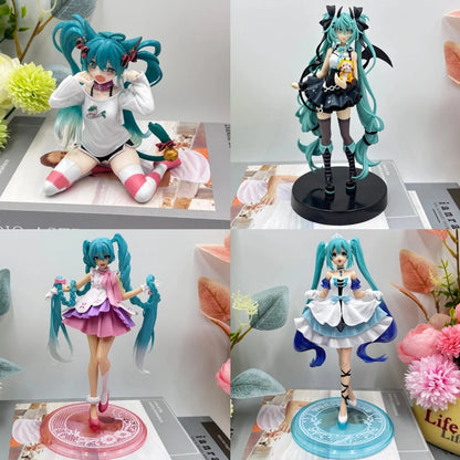 Anime Figure Wedding Dress Action Figures Kawaii Swimsuit Vocaloid PVC Collectible Model Toys Girl Gift