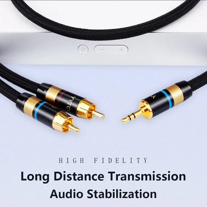 RCA Cable HiFi Stereo 3.5mm to 2RCA Audio Cable for Amplifier Mobile Phone Computer Desktop Audio AUX RCA Jack 3.5 Y Splitter