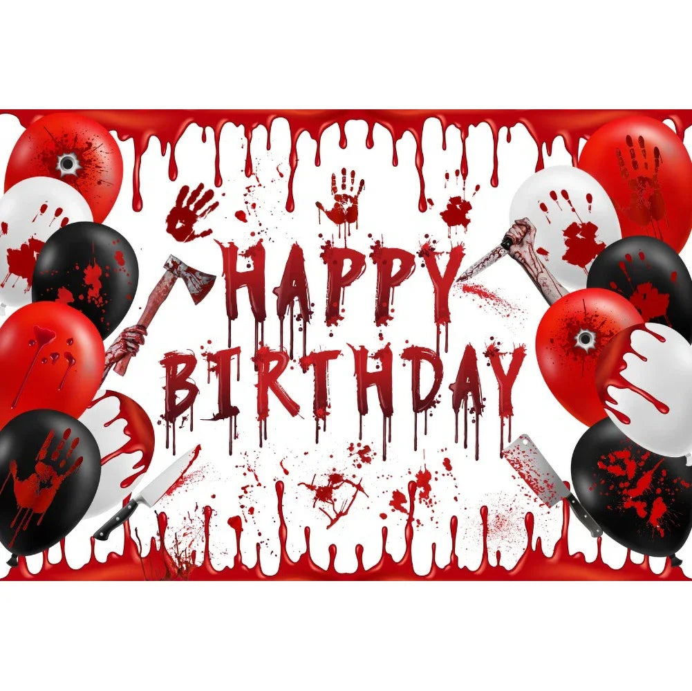 Horror Halloween Scary Blood Splatter Backdrop Red Blood Dripping Ghost Shadow Zombie Vampire Photography Background Studio