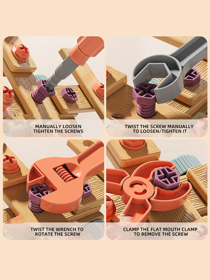 Kids Tool Set Toys DIY Nut Assembly Pretend Play Repair Construction Tool Kit for Toddlers Educational Toys Boys Girls Xmas Gift