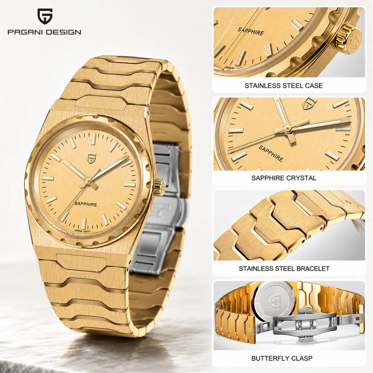PAGANI DESIGN 2026 New V2 7mm Fashionable Quartz Watch 10Bar Waterproof Gift Leather sapphire C3 Two Pointers Reloj Hombre Watch
