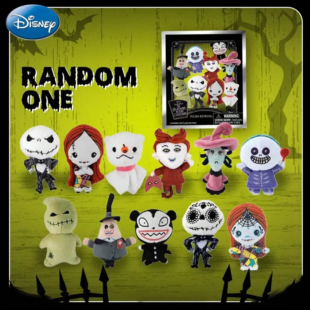 1PC Disney Officially Licensed The Nightmare Before Christmas Plush Blind Bag Keychain Random Character Soft Fluffy Toy Keyring