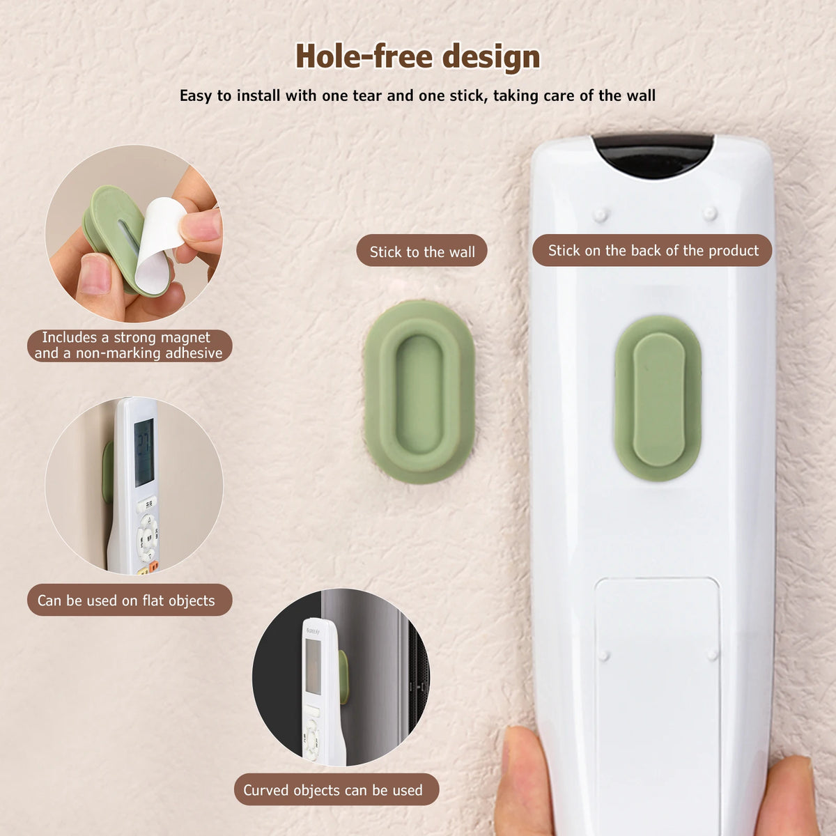 Magnetic Remote Control Bracket, Self-Adhesive Wall Mounted Storage Bracket for Remote Controls, Household Goods Storage