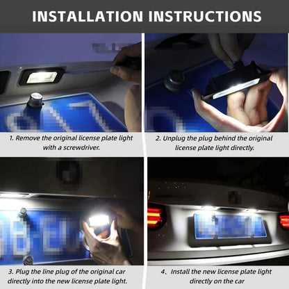 2X White LED Car License Plate Light Bulbs Auto Accessories For BMW E46 X5 E70 X6 E71 E72 E90 E92 E93 E91 M3 E39 M5 E60 E61 E82