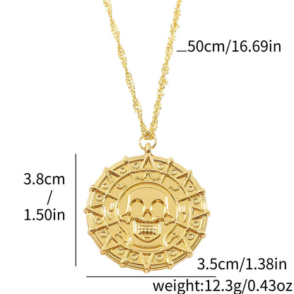 Pirates of the Caribbean Jack Sparrow Aztec Skeleton Skull Heads Toy Coin Medallion Cosplay Prop- Vintage Items
