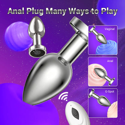 Wireless Anal Plug Vibrator Male Remote Prostate Massager Powerful Control Butt Plug Vagin Stimulator Adult Sex Toy for Couple