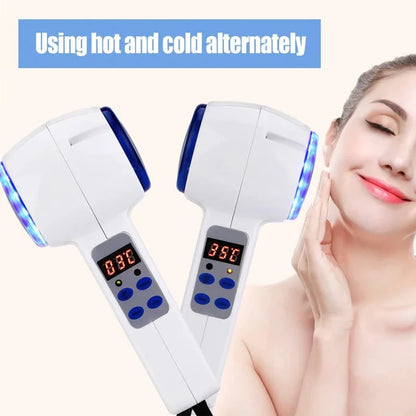 Hot and Cold Hammer Face Massager with Blue Light Therapy Skin Tightening Lifting Anti-Wrinkle Beauty Device