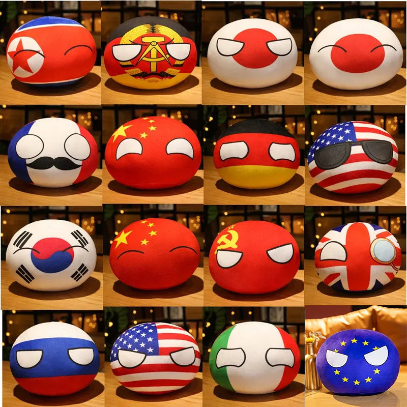 Country Ball Plush Toys 70 Styles 10cm Polandball Pendant Country Balls Countryball Stuffed Doll Xmas Birthday Gifts for Kids