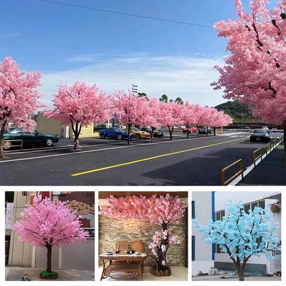 Artificial Cherry Blossom Tree, Large Fake Tree, Peach Blossom Tree, for Garden, Wedding, Hotels, Christmas & Home Deco