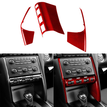 For Nissan GTR GT-R R35 2008-2016 Real Carbon Fiber Instrument Central Control Both Side Trim Cover Car Accessories Modification