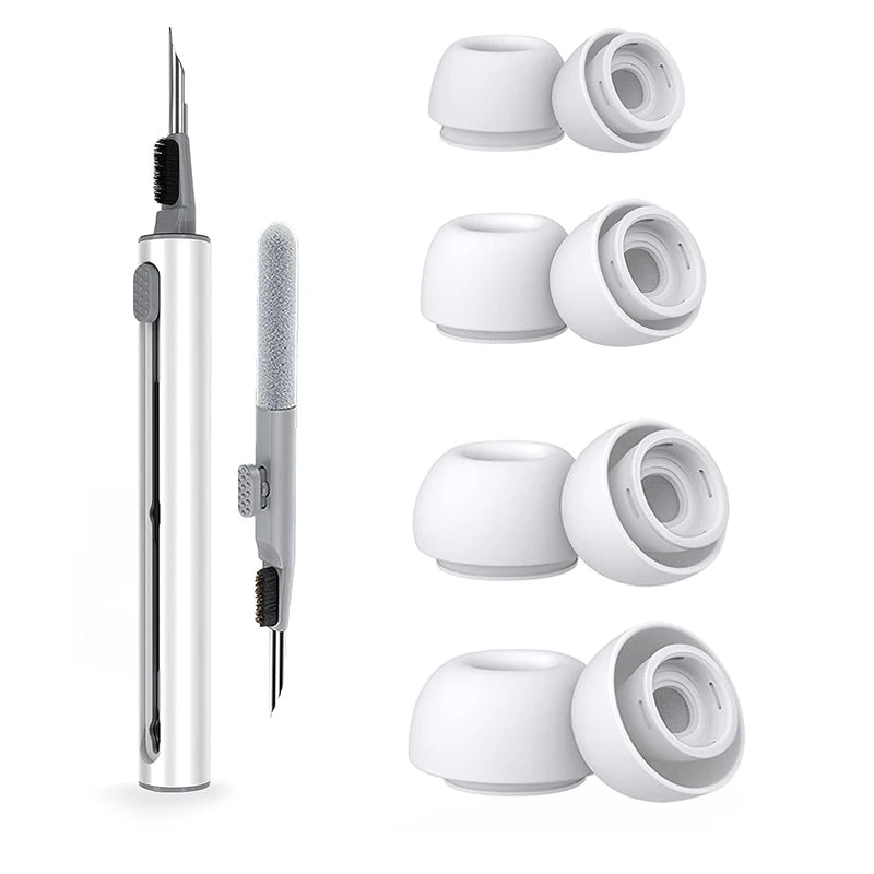 KUTOU 4 Pairs Liquid Silicone Ear Tips for Airpods Pro 1 2 Noise Reduction Pad Earplugs Ear Caps Comes with Cleaning Pen