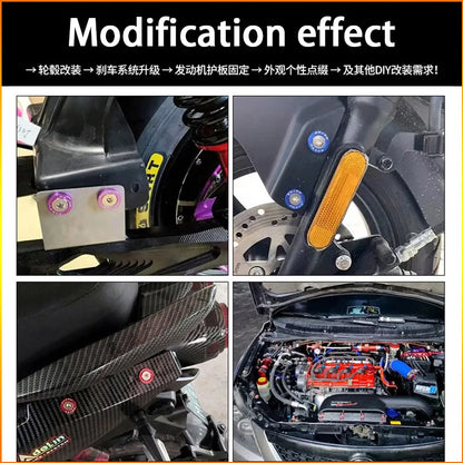 Car Motorcycle Modification Colored Screw Washer DIY Personalized Screw Washers Fasteners Concave Screws Protective Plate Washer