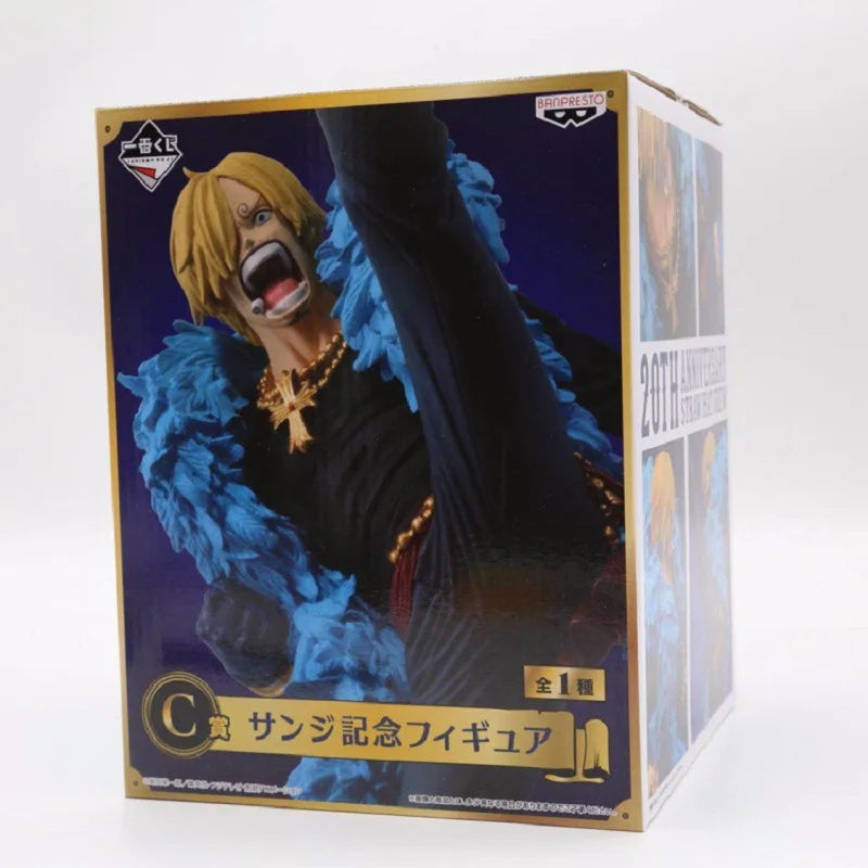 20th Anniversary One Piece Anime Figure Blue Ver.Luffy Zoro Chopper Sanji Robin Franky Usopp Nami Brook Action Figure Model Toy
