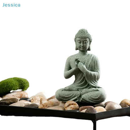 ♥Buddha Statue Set – Sandstone Finish, Various Poses, Zen Home Decor for Meditation & Spiritual Space
