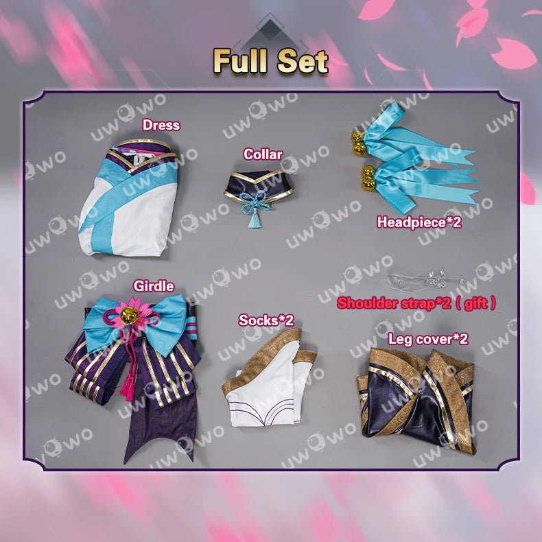 IN STOCK UWOWO Ahri Cosplay Costume Game Spirit Blossom Cosplay Ahri New The Nine-Tailed Foxx Halloween Oufit