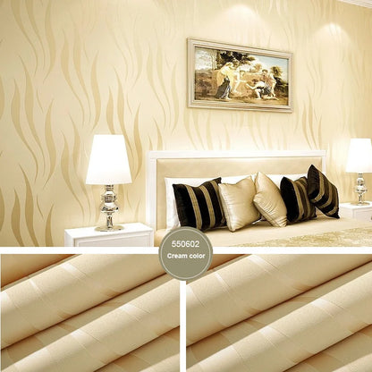 1Roll New Minimalist 3D Curved Strip Wallpaper Non Woven Fabric Living Room Bedroom Restaurants Water Wave Pattern Wallpapers