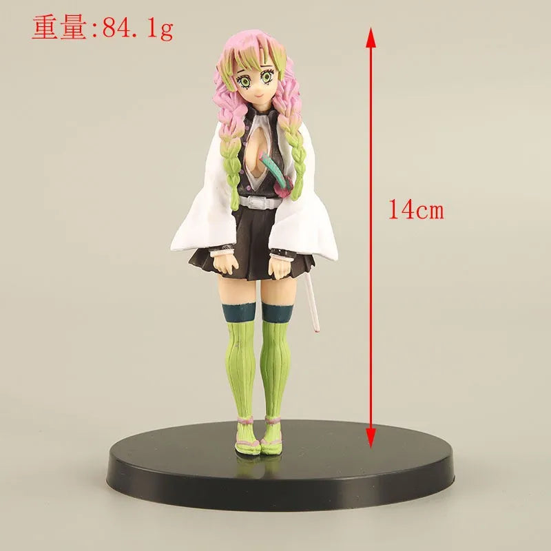4PCS Demon Slayer Hashira Figures Set Anime Character Dolls Kyojuro Muichiro Mitsuri Uzui Decoration Ornament for Home Office