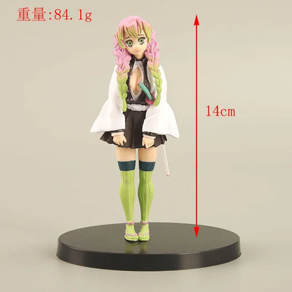4PCS Demon Slayer Hashira Figures Set Anime Character Dolls Kyojuro Muichiro Mitsuri Uzui Decoration Ornament for Home Office