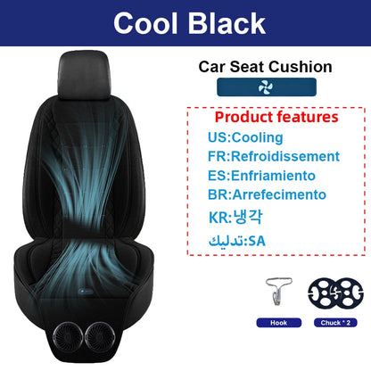 2-in-1 12V Car Cooling & Heating Seat Cushion for All Seasons or Universal USB Summer Ventilated Car Seat Cover Car Accessories